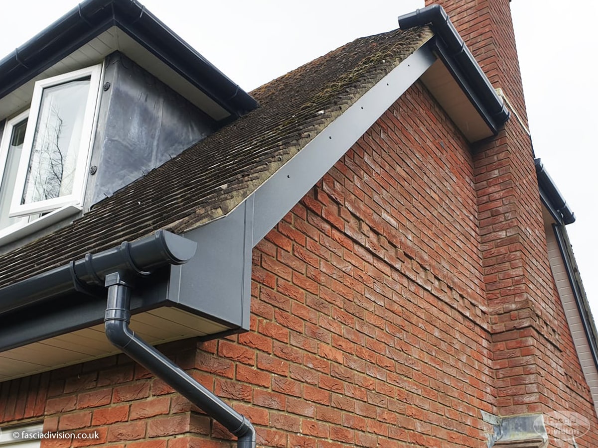 Anthracite grey PVC guttering
