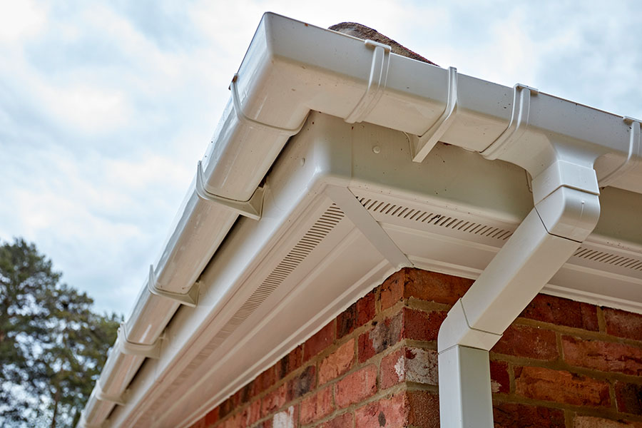 PVC guttering corner detail