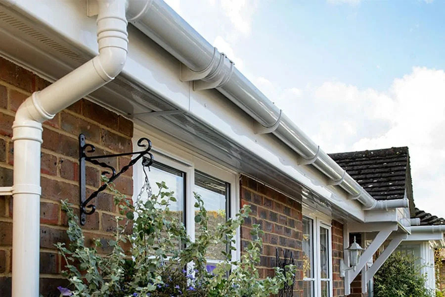 PVC guttering and downpipes